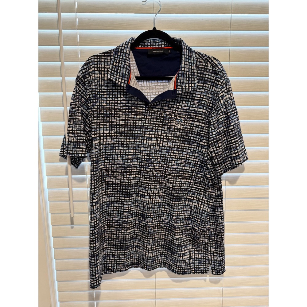 BUGATCHI Mens XXL Short Sleeve Button Down Shirt Geometric Print